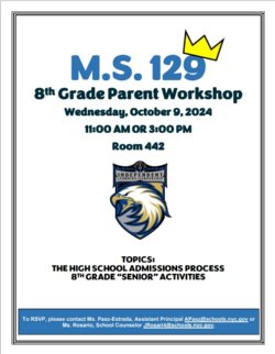 8th grade parent meeting flyer